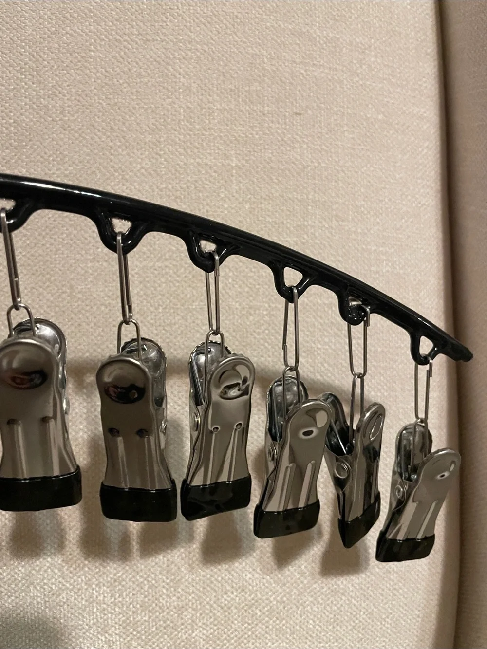Multi-Clip Hanger - Black with Silver Clips